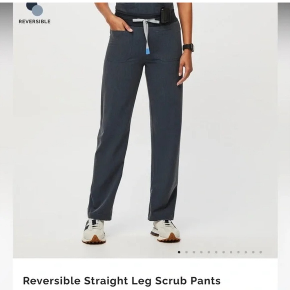 Figs Reversible Straight Leg Scrub Pants - Navy